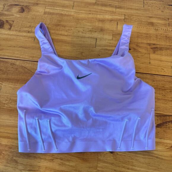 Nike Swoosh City Ready Purple Longline Padded Sports Bra Size Small - Picture 2 of 6